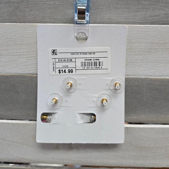 Gold Micro Stud Earring Set 3pc - Gold | SUGARFIX by BaubleBar - Picture 4 of 6